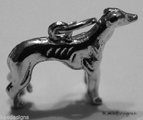 Kaedesigns 3D Genuine Sterling Silver 925 Greyhound Dog Charm / Pendant