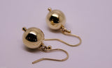Kaedesigns 9ct Yellow Or White Or Rose Gold 12mm Hook Euro Ball Drop Earrings