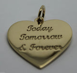 Genuine 9ct 9k Yellow or Rose or White Gold Heart Pendant Engrave your message