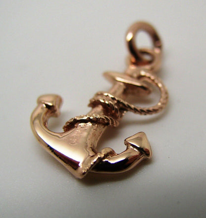 Kaedesigns, Genuine New 9ct 9kt Yellow, Rose or White Gold Solid Anchor Boat Pendant / Charm