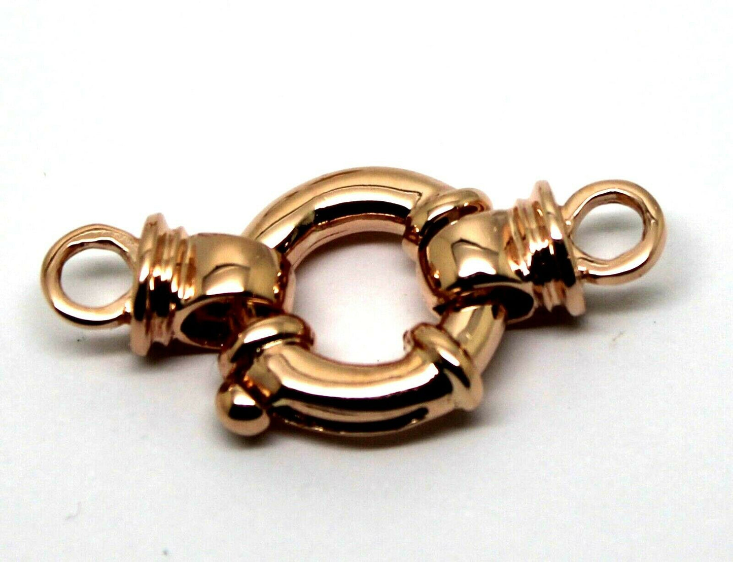 Genuine 9k 9ct Yellow, Rose or White Gold 14mm Bolt Ring Clasp With Ends