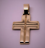 Kaedesigns, Large Heavy 9ct Yellow Or Rose Or White Gold Solid Cross Pendant