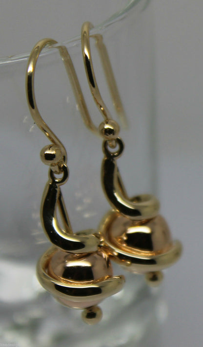 Kaedesigns, 9ct Yellow Or White Or Rose Gold 8mm Hook Swirl Ball Drop Earrings