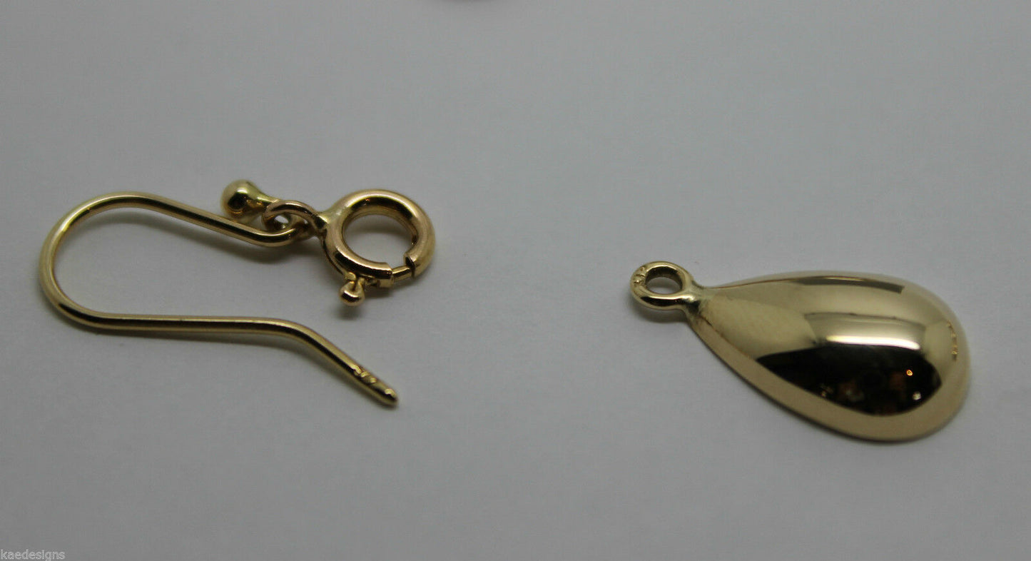 9ct Yellow or White or Rose Gold interchangeable earrings heart, ball, teardrop Tear Drop