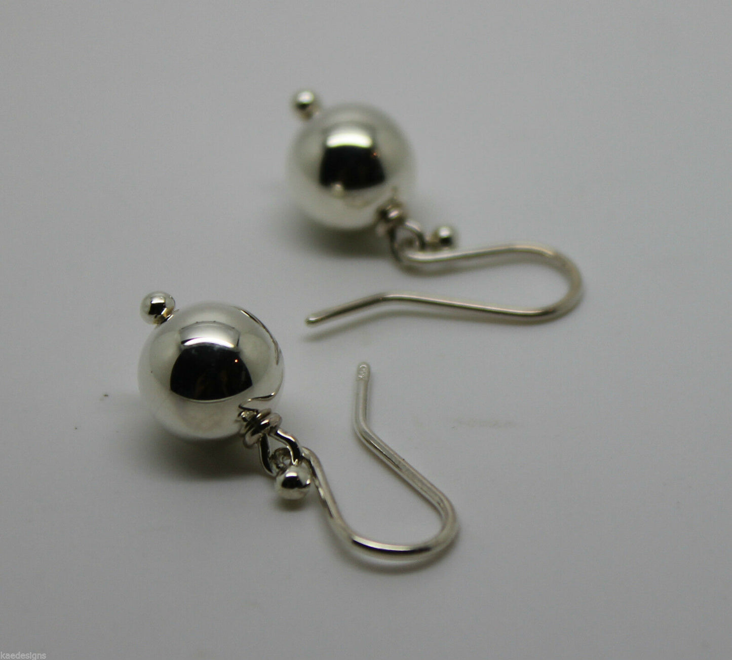 Genuine Sterling Silver 10mm Wide Ball Hook Earrings