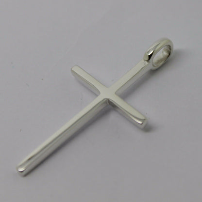 Kaedesigns, Genuine Solid New Sterling Silver Thin Medium Plain Cross Pendant