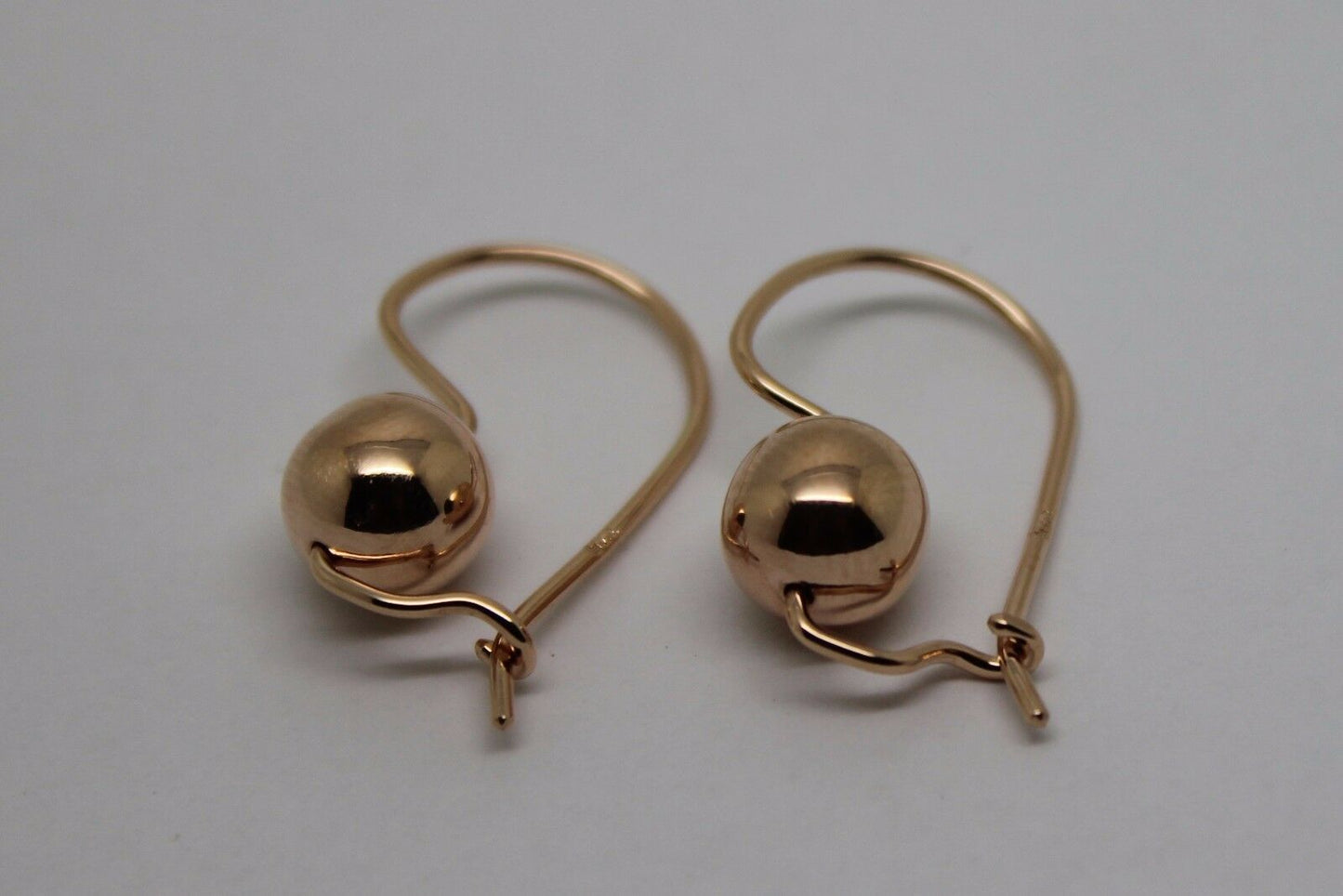 Kaedesigns New Genuine 9ct Yellow, Rose or White Gold 8mm Plain Ball Drop Earrings