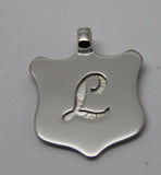 Kaedesigns, New Genuine 9K 9ct Yellow, Rose or White Gold Shield Pendant With Your Initial