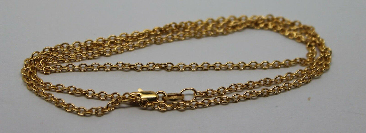 Genuine 9ct Yellow Gold Belcher Cable Chain Necklace 46cm 3.53grams