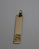 Genuine Solid 9ct 375 Yellow, Rose or White Gold Plate Pendant Engraved With Your Initial
