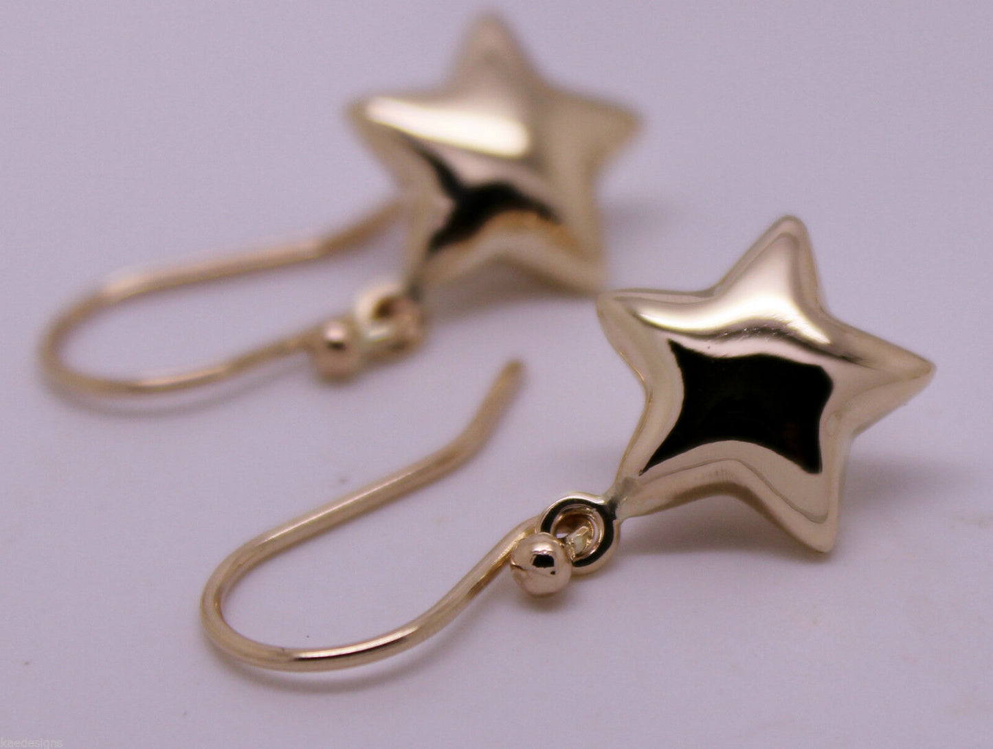 Kaedesigns, 9ct Yellow Or White Or Rose Gold Bubble Drop Star Hook Earrings