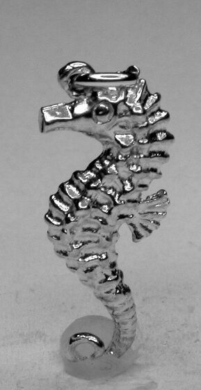 Kaedesigns, Genuine 9ct Yellow Or Rose Or White Gold Or Silver 3D Seahorse Charm