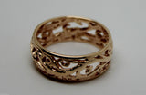 Size J 1/2 Genuine 9ct 9K Full Solid Wide Yellow, Rose or White Gold Filigree Vine Ring 235
