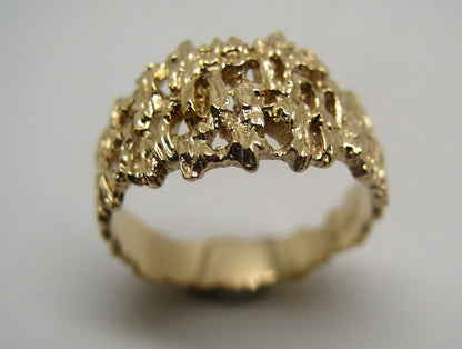 Kaedesigns New Size N 9ct 375 Full Solid Yellow, Rose or White Gold Nugget Ring