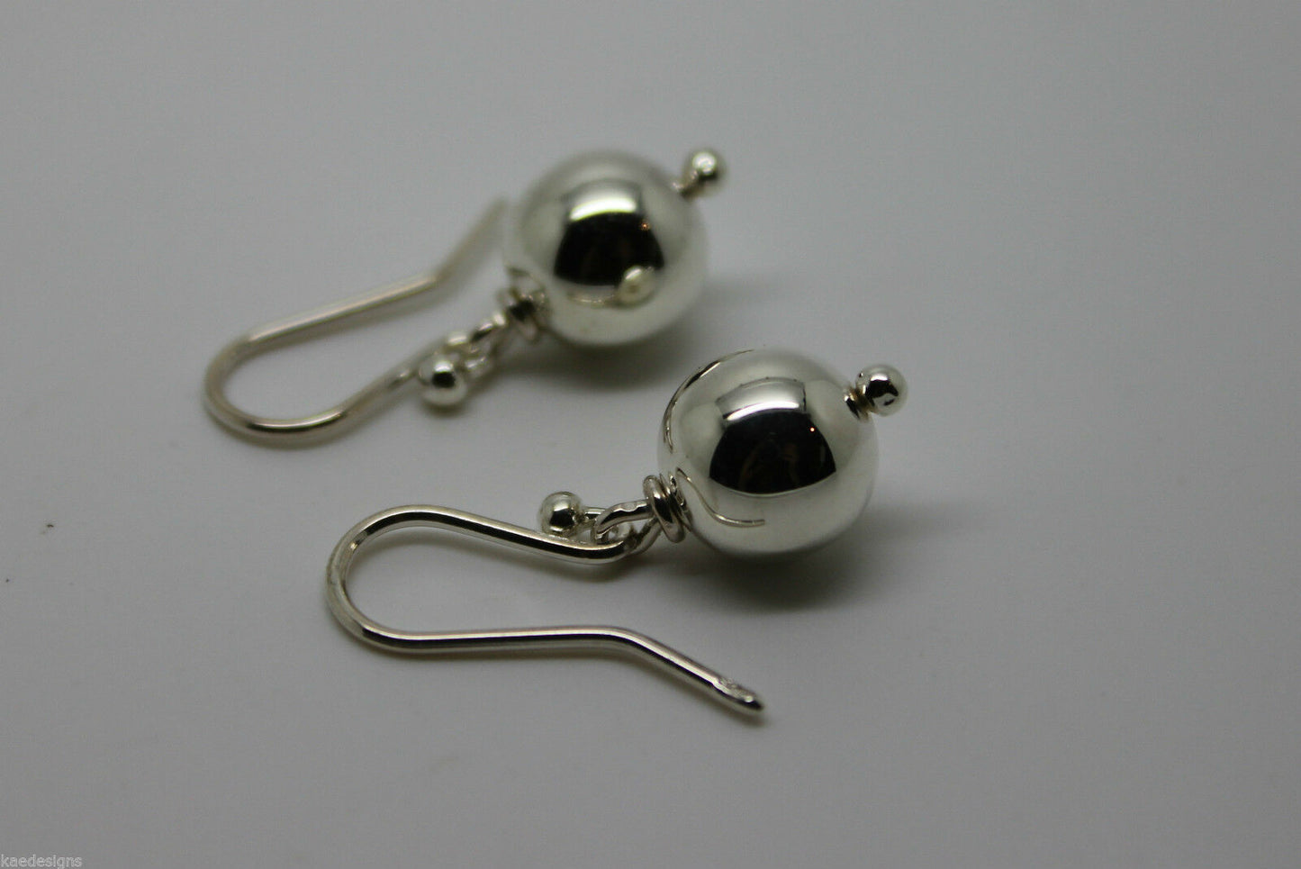 Genuine Sterling Silver 10mm Wide Ball Hook Earrings