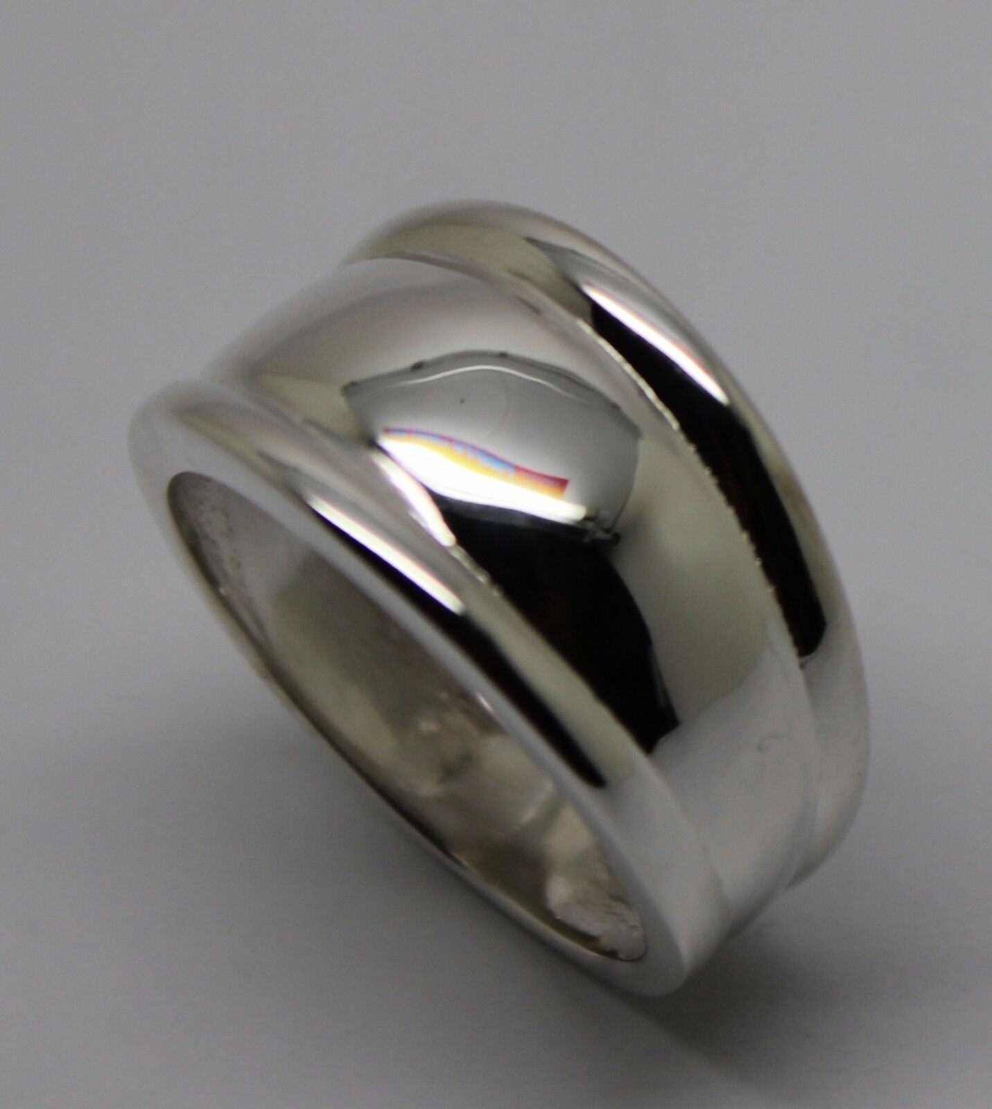 Size L, Kaedesigns, Genuine Sterling Silver 925 Thick Dome Ring 12mm Wide