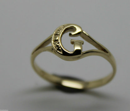 Genuine Delicate 9ct 375 Yellow, Rose or White Gold Initial Ring G