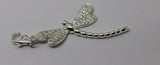 Sterling Silver 925 Dragonfly Cubic Zircon Pendant + Clasp
