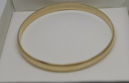 Genuine 9ct 9kt FULL SOLID Heavy Yellow, Rose or White gold 6mm wide half round 60mm inside diameter