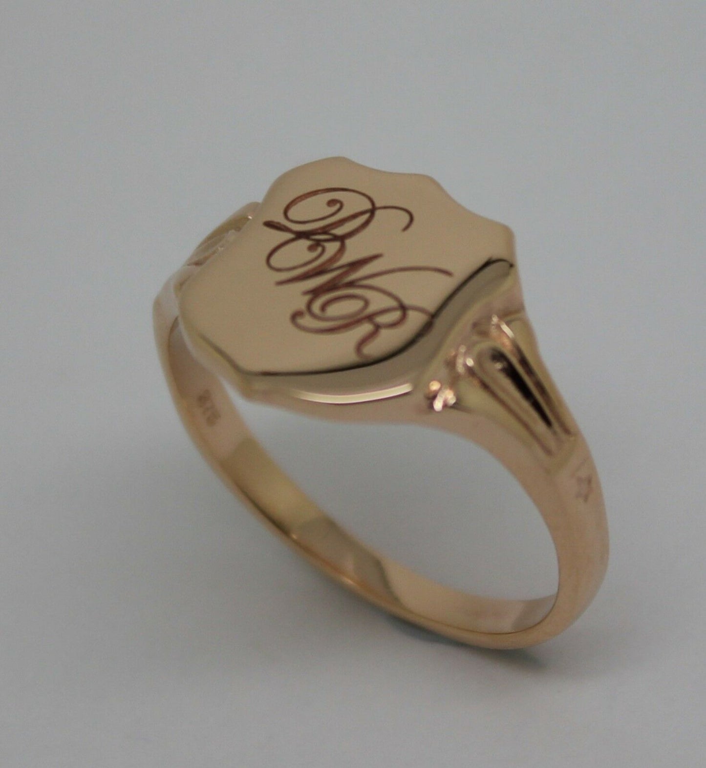 Genuine 9ct Solid Yellow, Rose or White Gold Large Signet Ring In Your Size P Plus Engraving 3 Initials