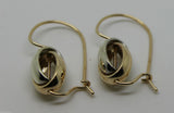 9ct Yellow & White Gold Spinning Oval Belcher Earrings *Free Express Post In Oz