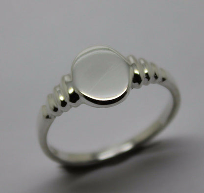 Small New Sterling Silver Oval Signet Ring Size M 1/2