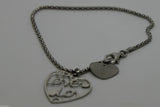 Genuine 925 Sterling silver heart bracelet Love You Heart 20cm
