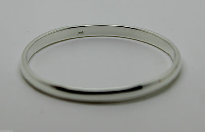 Genuine Full SOLID Sterling silver 4mm wide baby bangle 46mm outside diameter