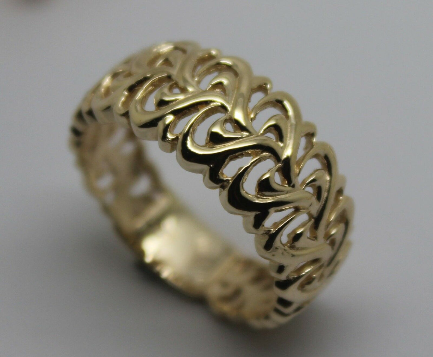 Genuine  9ct 375 Solid Rose Or Yellow Or White Gold Flower Filigree Ring In Your Size