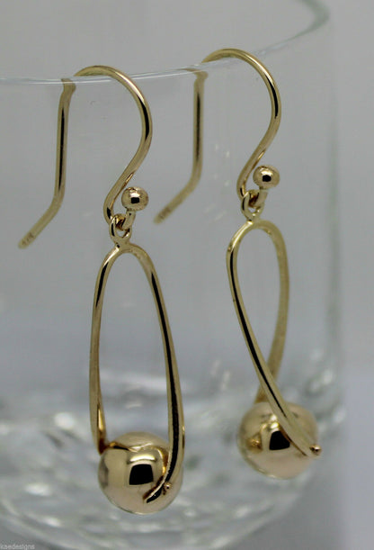 Kaedesigns, 9ct Yellow Or White Or Rose Gold  Hook Gold 8mm Ball Drop Earring