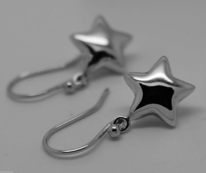 Kaedesigns, 9ct Yellow Or White Or Rose Gold Bubble Drop Star Hook Earrings