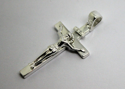 Genuine Sterling Silver 925 Solid Heavy Crucifix Cross Pendant