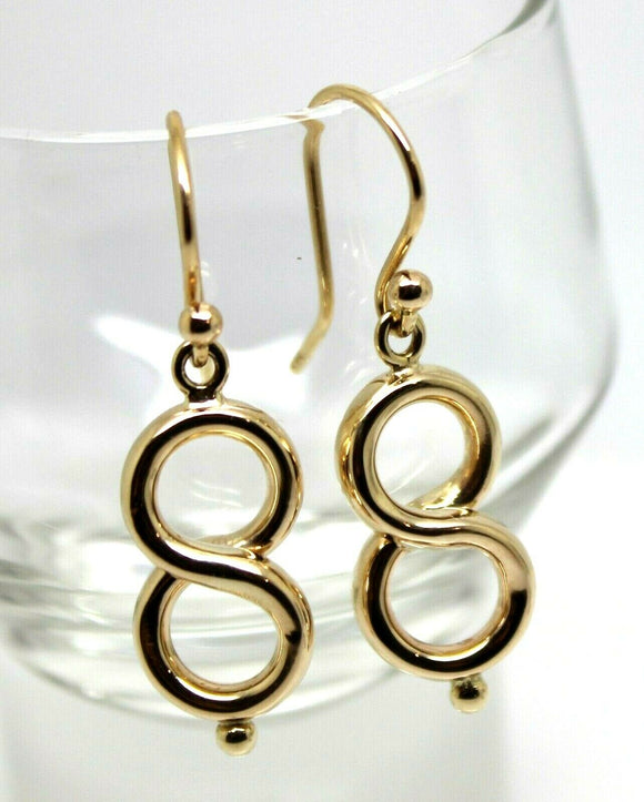 Genuine New 9ct Yellow, Rose or White Gold Swirl Drop Hook Earrings