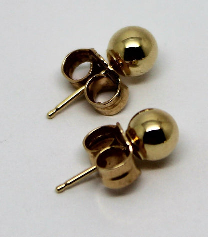 New Kaedesigns Genuine 14ct Solid Yellow Gold 5mm Stud Ball Earrings