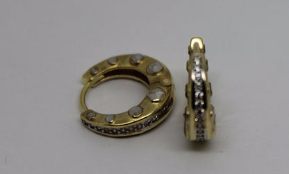 Kaedesigns New Genuine 9ct 9k Yellow Gold Hoop CZ Earrings*Free Express Post