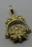 9ct 9k Solid Genuine Yellow Gold  Flower Spinner Pendant *Free Express Post In Oz