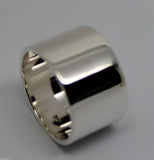 Genuine Heavy Solid Sterling Silver 925 12mm Wide Flat Band Ring