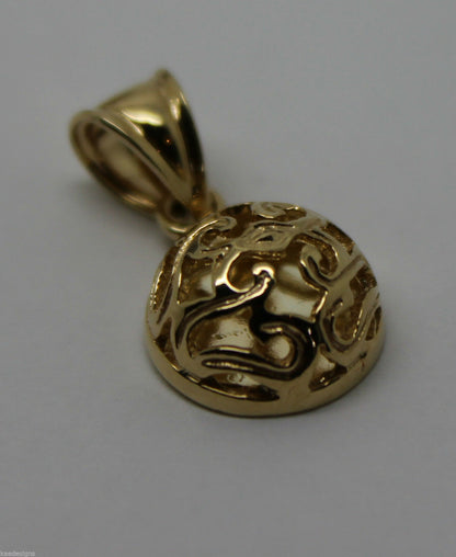 Kaedesigns, 9ct Yellow Gold or White Gold or Rose Gold Filigree Half Ball Pendant