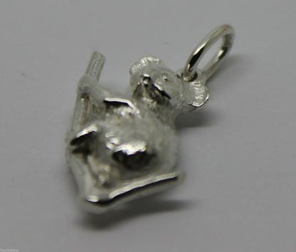 Sterling Silver Solid Koala 3D Pendant Or Charm