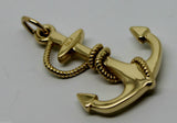 Genuine, Kaedesigns 9ct 9kt Yellow, Rose or White Gold Large Solid Anchor Boat Pendant / Charm