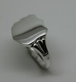 Kaedesigns New Sterling Silver Shield Large Signet Ring In Your Ring Size