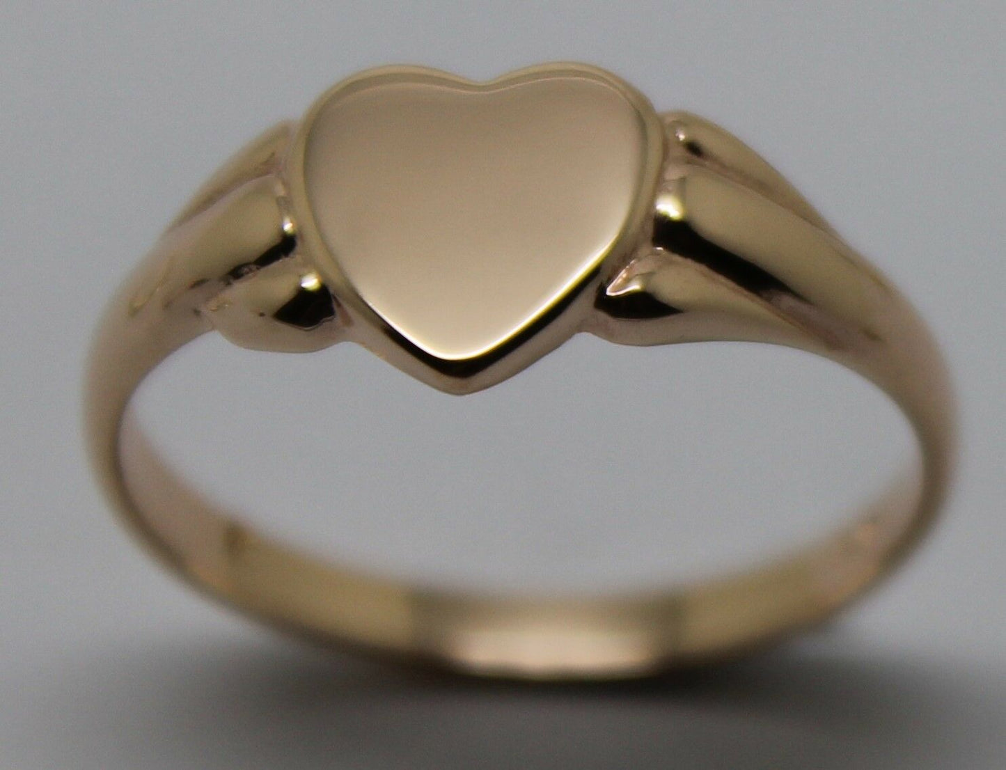 Size K, Kaedesigns, Genuine New Childs Solid 9ct 375 Yellow, Rose & White Gold Heart Signet Ring 324