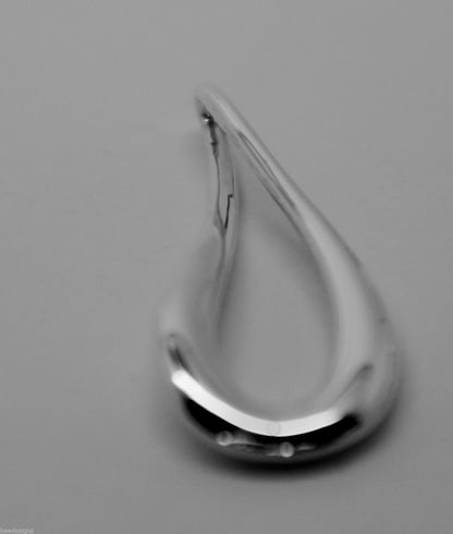 Genuine Sterling Silver 925 Medium or Large Solid Teardrop Pendant