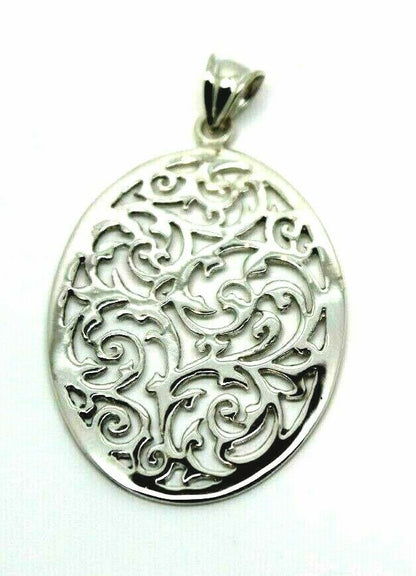 Kaedesigns Genuine Heavy Solid Sterling Silver 925 Large Oval Filigree Pendant