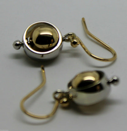 Kaedesigns New 9k 9ct Yellow & White Gold Spinner Belcher Ball Earrings