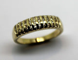 Size O 9Ct Yellow Gold Diamond Tdw: .40Pt Wide Ring *Free Express Post In Oz