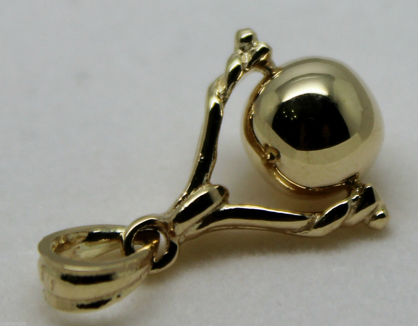 Kaedesigns, New 9ct 9K Solid Genuine Yellow, Rose or White Gold 8mm Euro Ball Spinner Pendant