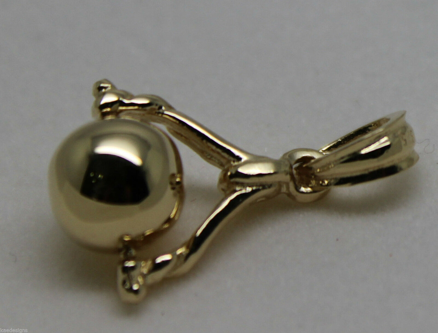 Kaedesigns, New 9ct 9K Solid Genuine Yellow, Rose or White Gold 8mm Euro Ball Spinner Pendant