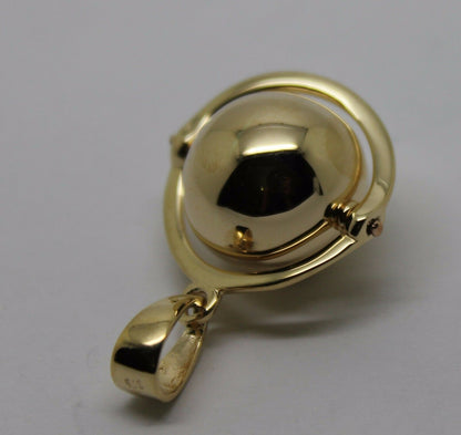 Genuine New Belcher 14mm 9ct Yellow, Rose or White Gold Ball Drop Pendant