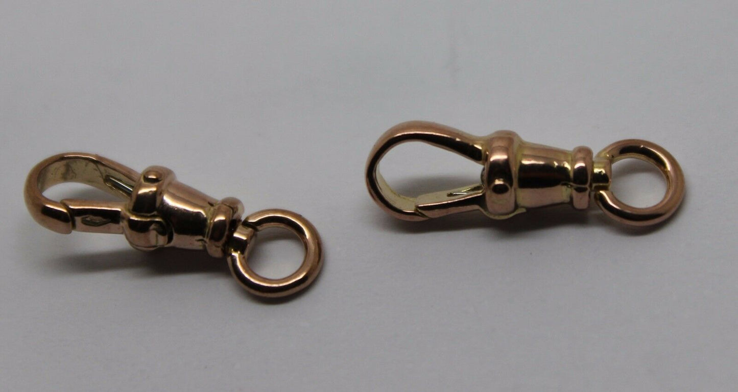 Genuine 9ct 9k Solid 2 X  Rose Gold Albert Swivel Clasp 19mm Size